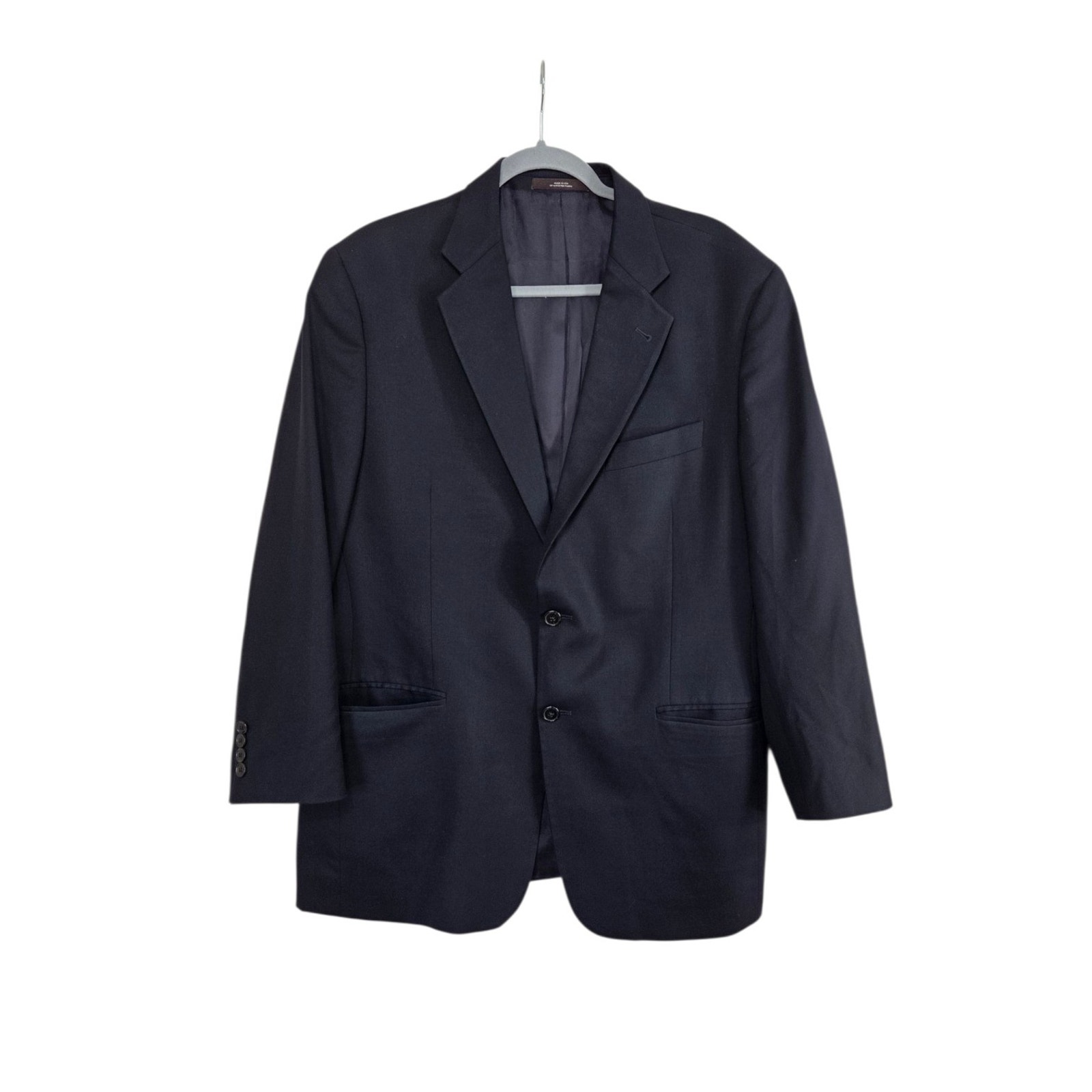 Joseph Abboud Men's Navy Blue 100% Wool 2-Button Jacket Blazer, Size 42r